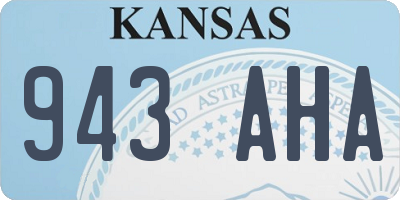 KS license plate 943AHA