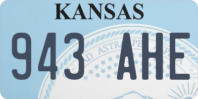KS license plate 943AHE