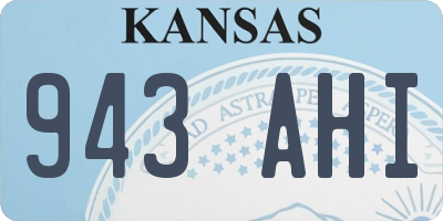 KS license plate 943AHI