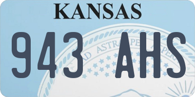 KS license plate 943AHS