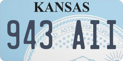 KS license plate 943AII