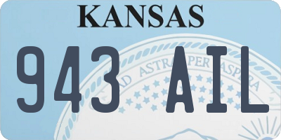 KS license plate 943AIL