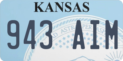 KS license plate 943AIM