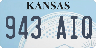 KS license plate 943AIQ