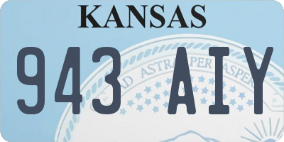 KS license plate 943AIY