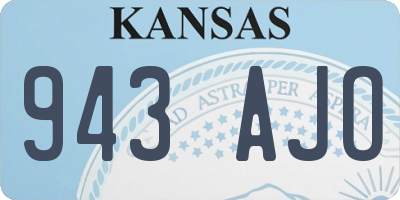 KS license plate 943AJO