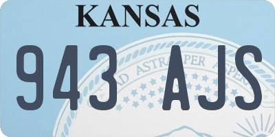 KS license plate 943AJS