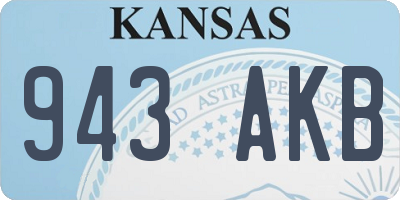 KS license plate 943AKB