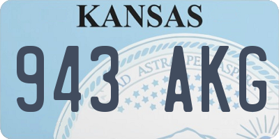 KS license plate 943AKG