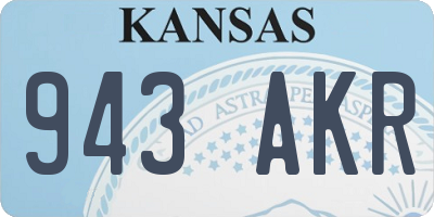 KS license plate 943AKR