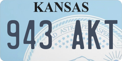 KS license plate 943AKT