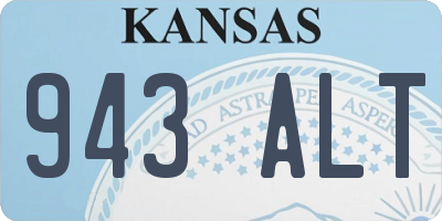 KS license plate 943ALT