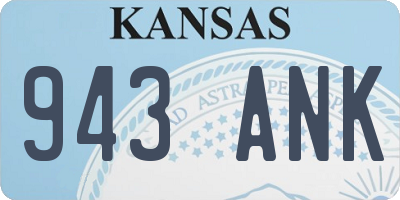 KS license plate 943ANK