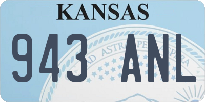 KS license plate 943ANL