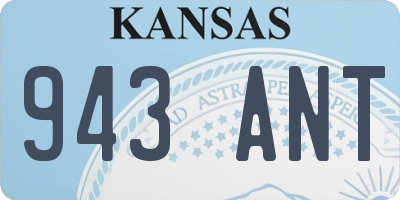 KS license plate 943ANT