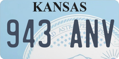KS license plate 943ANV