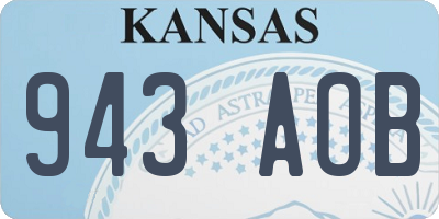 KS license plate 943AOB