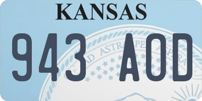 KS license plate 943AOD