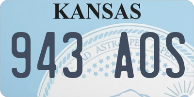 KS license plate 943AOS