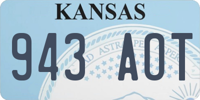 KS license plate 943AOT