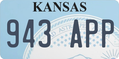KS license plate 943APP