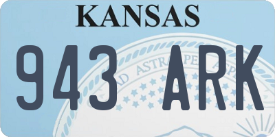 KS license plate 943ARK