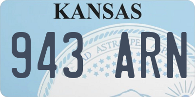 KS license plate 943ARN