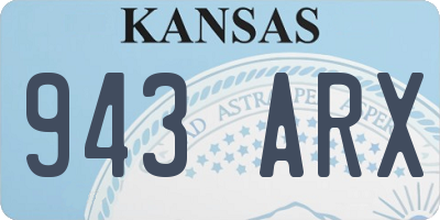 KS license plate 943ARX