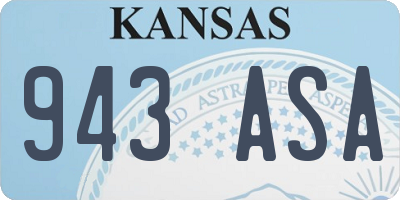 KS license plate 943ASA