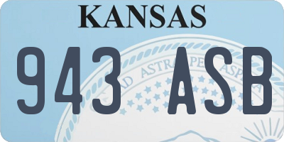 KS license plate 943ASB