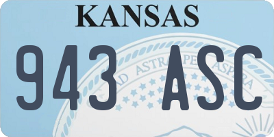 KS license plate 943ASC