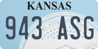 KS license plate 943ASG