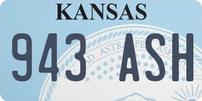 KS license plate 943ASH