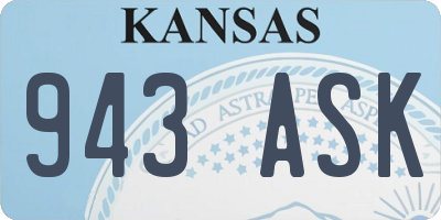 KS license plate 943ASK