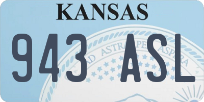 KS license plate 943ASL