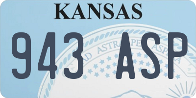 KS license plate 943ASP