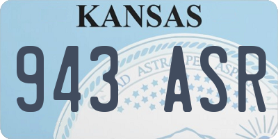 KS license plate 943ASR