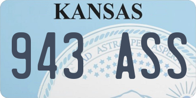 KS license plate 943ASS