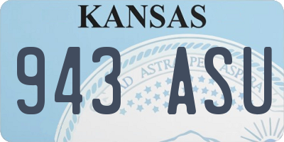 KS license plate 943ASU