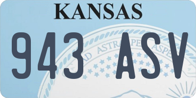 KS license plate 943ASV