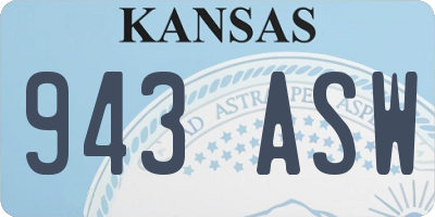 KS license plate 943ASW
