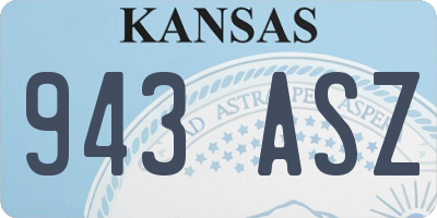KS license plate 943ASZ