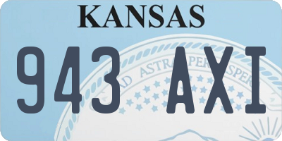 KS license plate 943AXI
