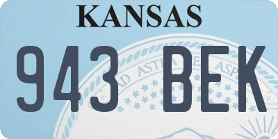 KS license plate 943BEK