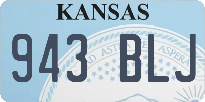KS license plate 943BLJ
