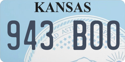 KS license plate 943BOO