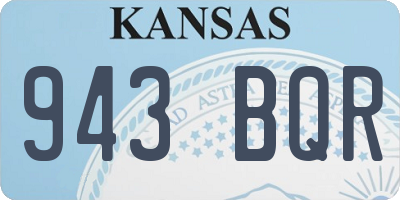 KS license plate 943BQR