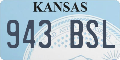 KS license plate 943BSL