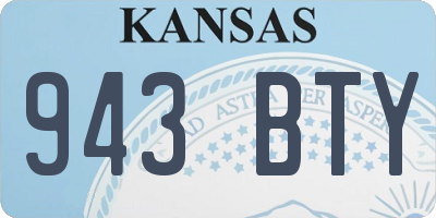 KS license plate 943BTY