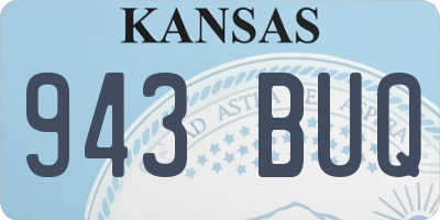 KS license plate 943BUQ